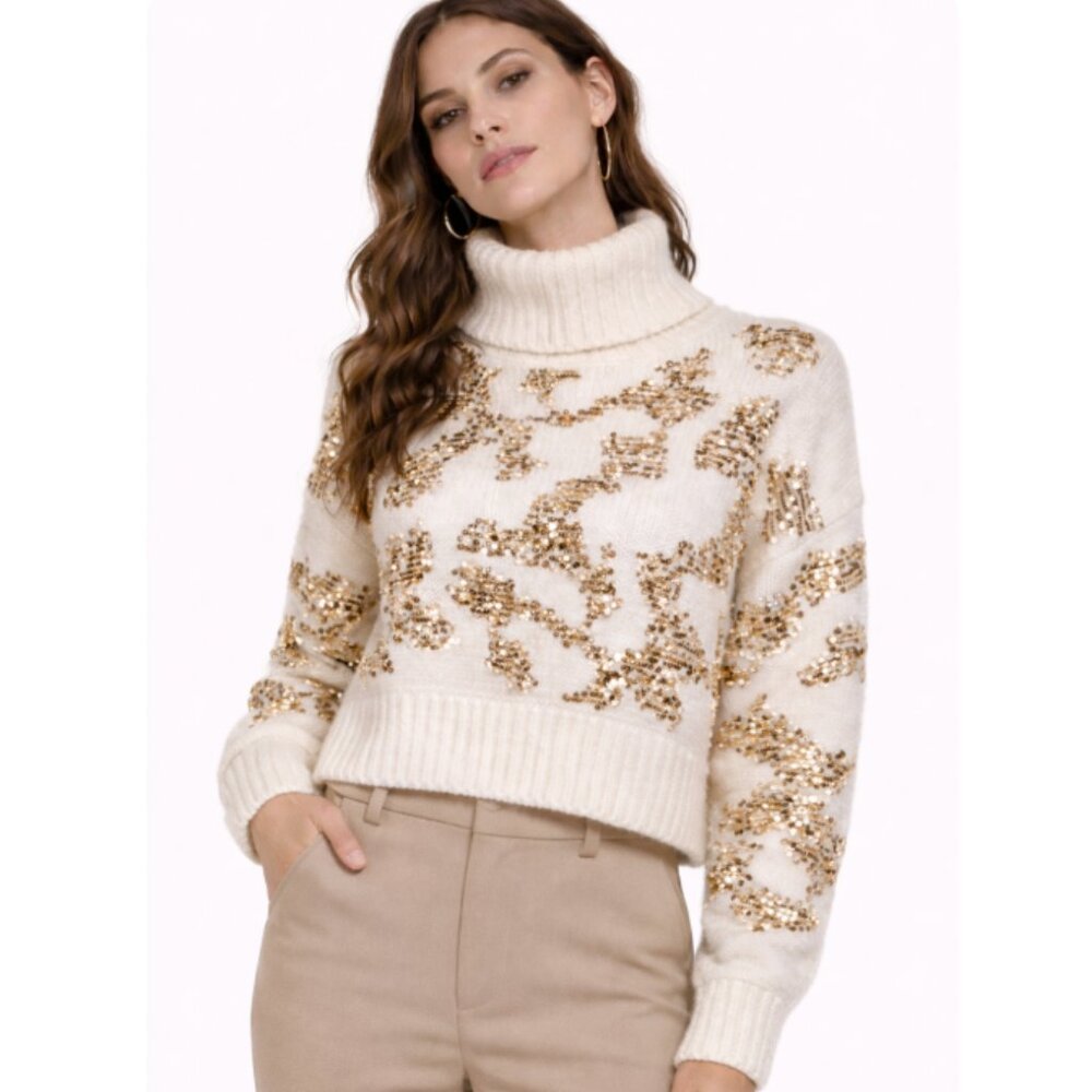 LAVISH SEQUIN SWEATER MEDIUM